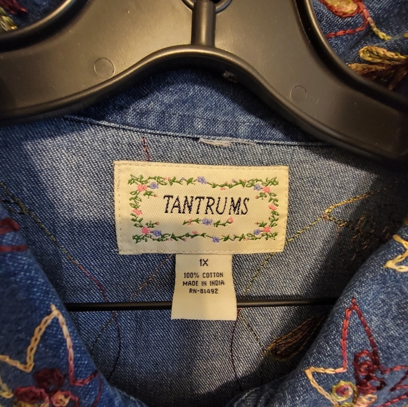 VGUC Women's Tantrums Denim Shirt 1X - Picture 3 of 5